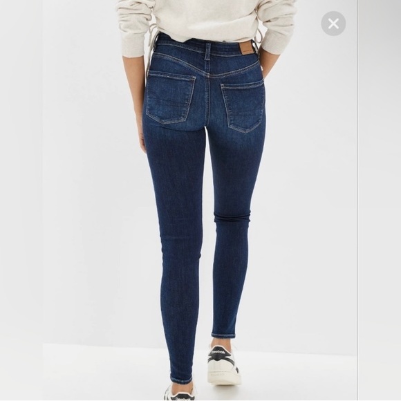 American Eagle Next Level Stretch X Jeggings Jeans - Dark Wash Size 2 Short - Picture 2 of 9